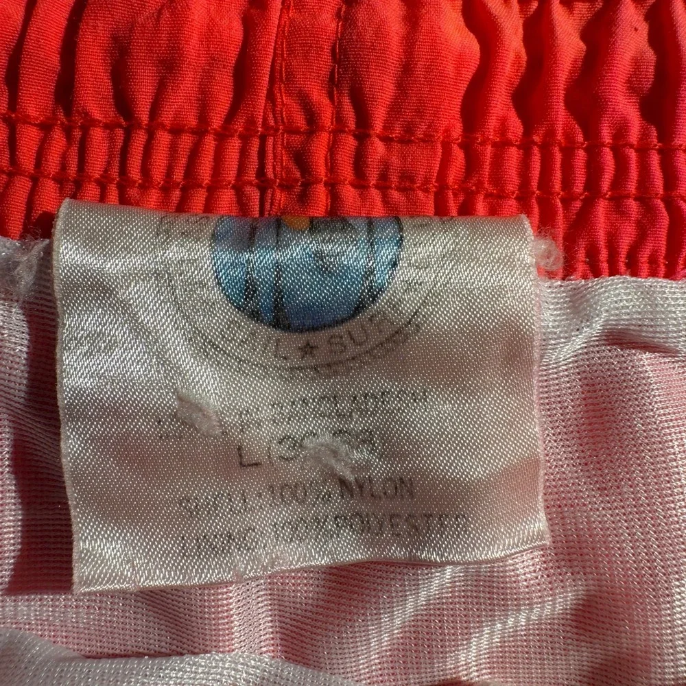 Global Surf Men's Vintage Neon Colorblock Nylon Swim Trunks Pink Size Large
